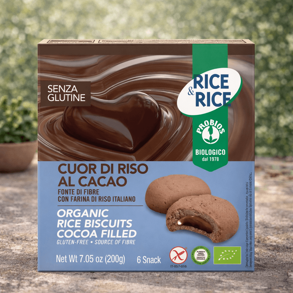 Biscuits au riz fourrés au cacao